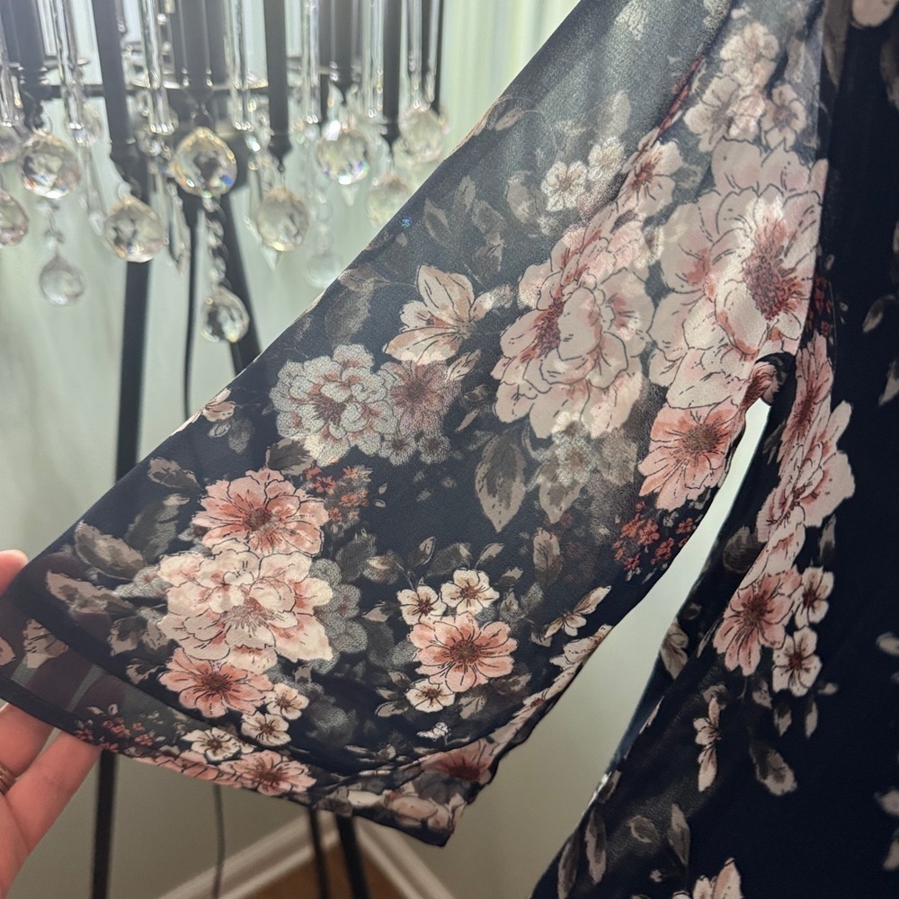 TORRID Chiffon Maxi High-Low Floral Kimono 00/0 M/L - Picture 6 of 11